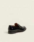 Black Patent Leather Double Monk Strap Loafers