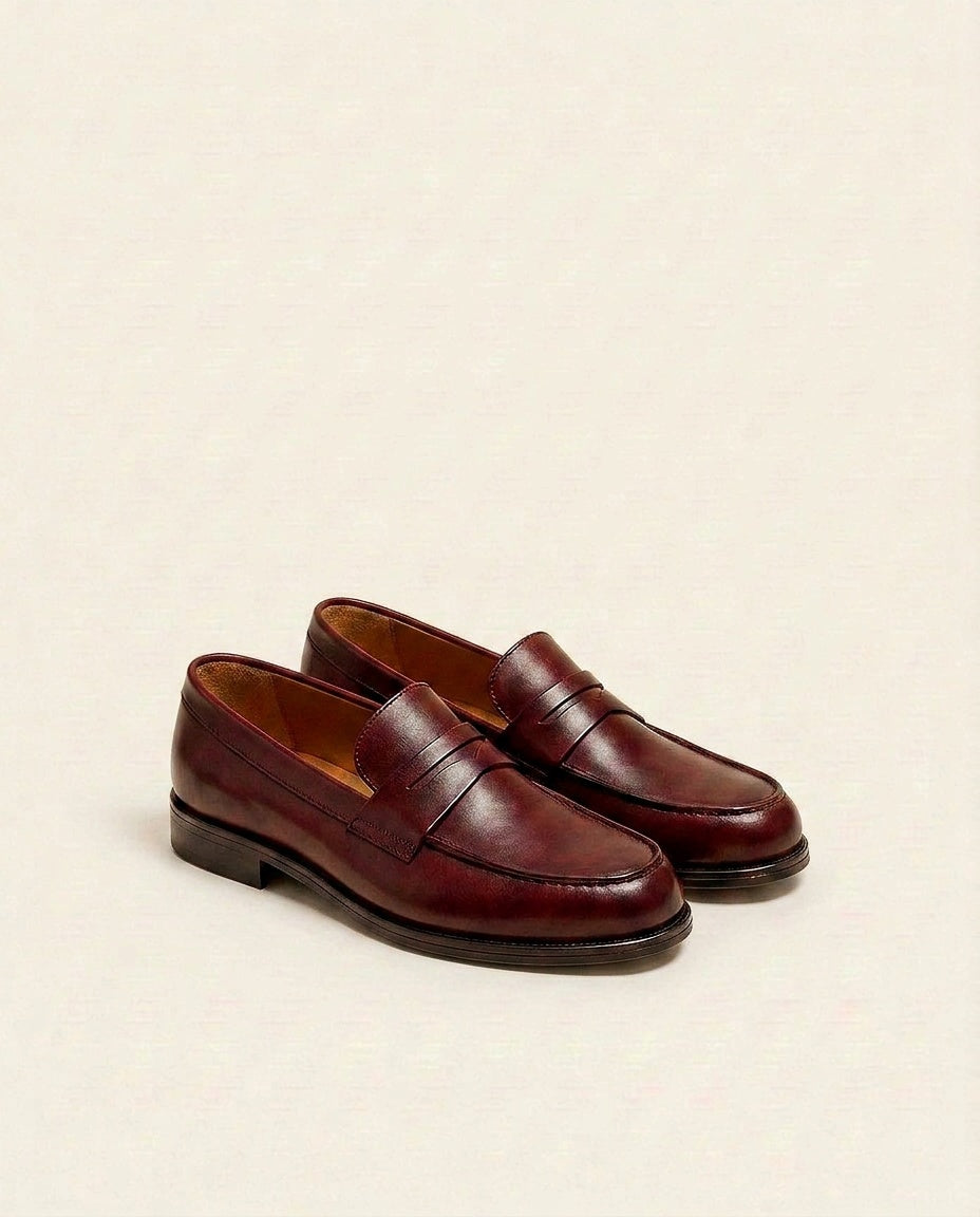 Grandeur Classic Leather Penny Loafers – Made-to-Order