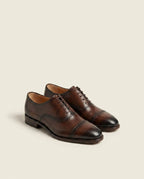 Grandeur Executive Brown Cap Toe Oxford – Hand-Finished Leather Dress Shoes