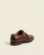 Brown Double Monk Strap Shoes for Men – Premium Leather Formal Footwear