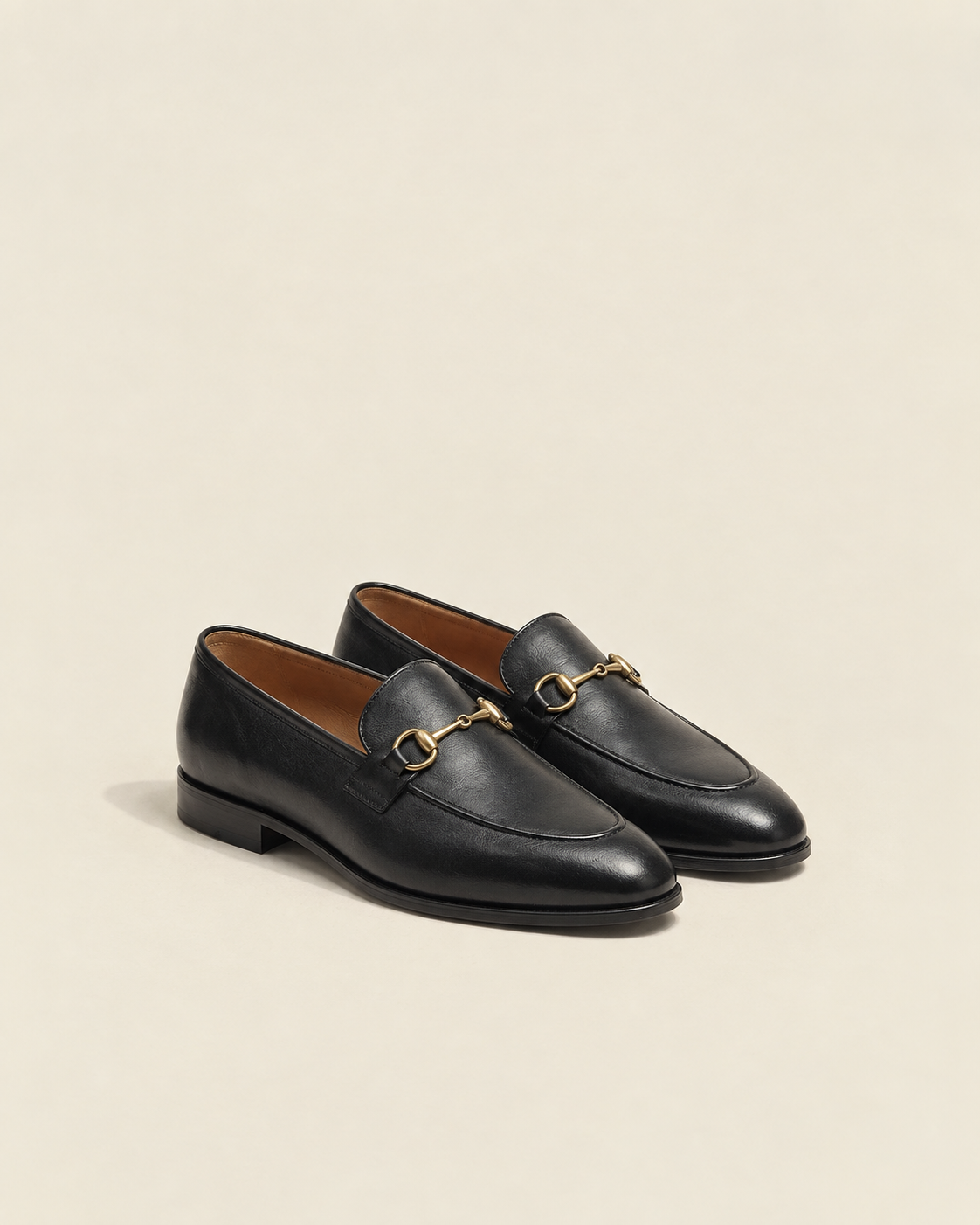 Grandeur Man Black Leather Bit Loafers