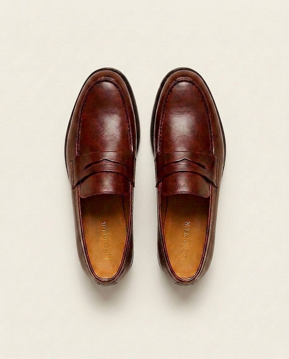 Grandeur Classic Leather Penny Loafers – Made-to-Order