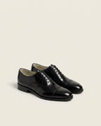 Black Calf Leather Cap-Toe Oxford Shoes – Formal Lace-Up Shoes