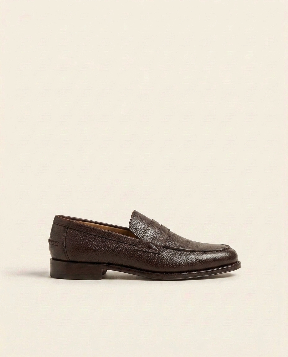 Grandeur Dark Brown Leather Penny Loafers – Made-to-Order