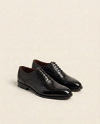 Men’s Leather Oxford Shoes with Textured Detail – Premium Formal Lace-Ups