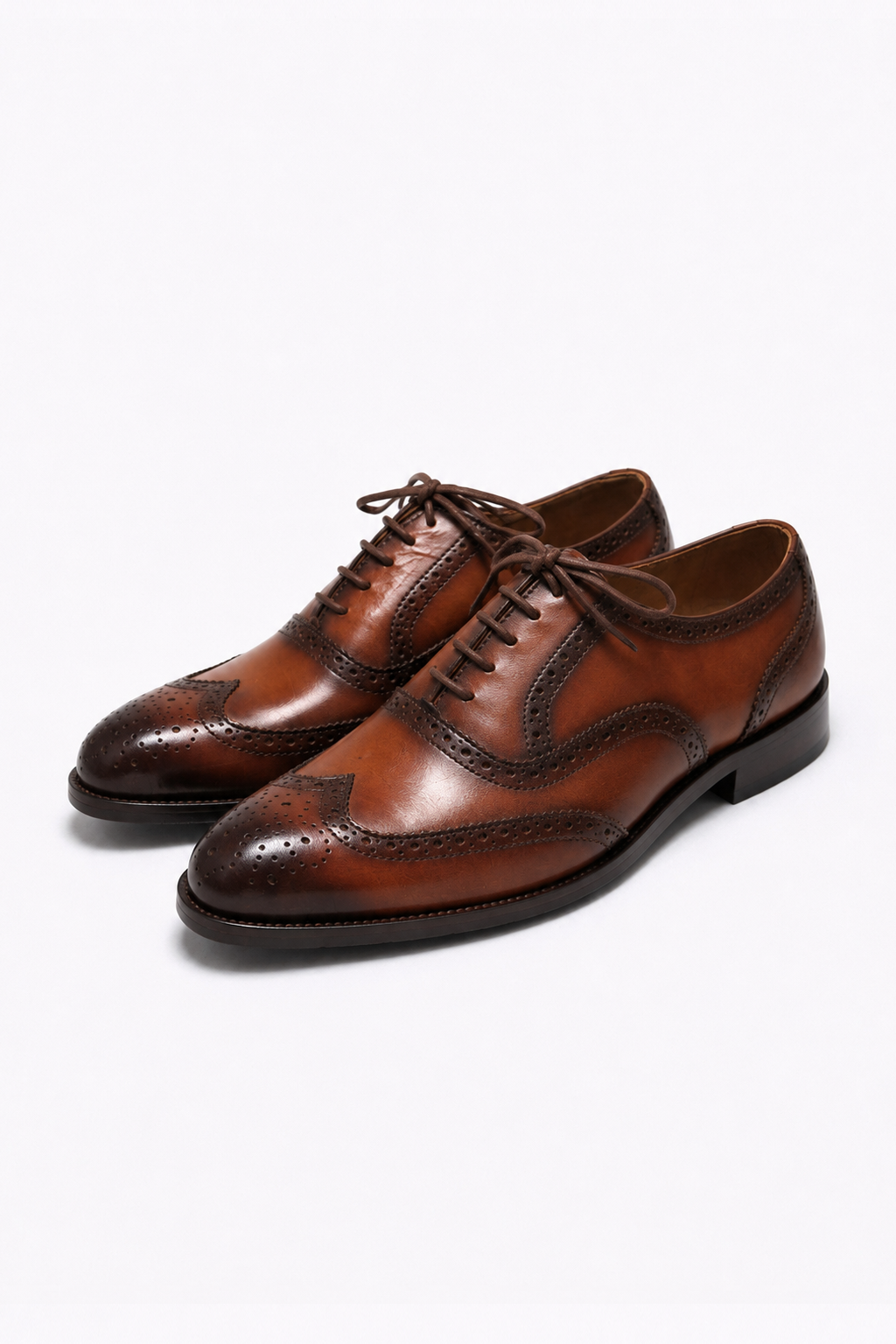 Grandeur Heritage Wingtip Oxford – Hand-Finished Brown Leather Brogues