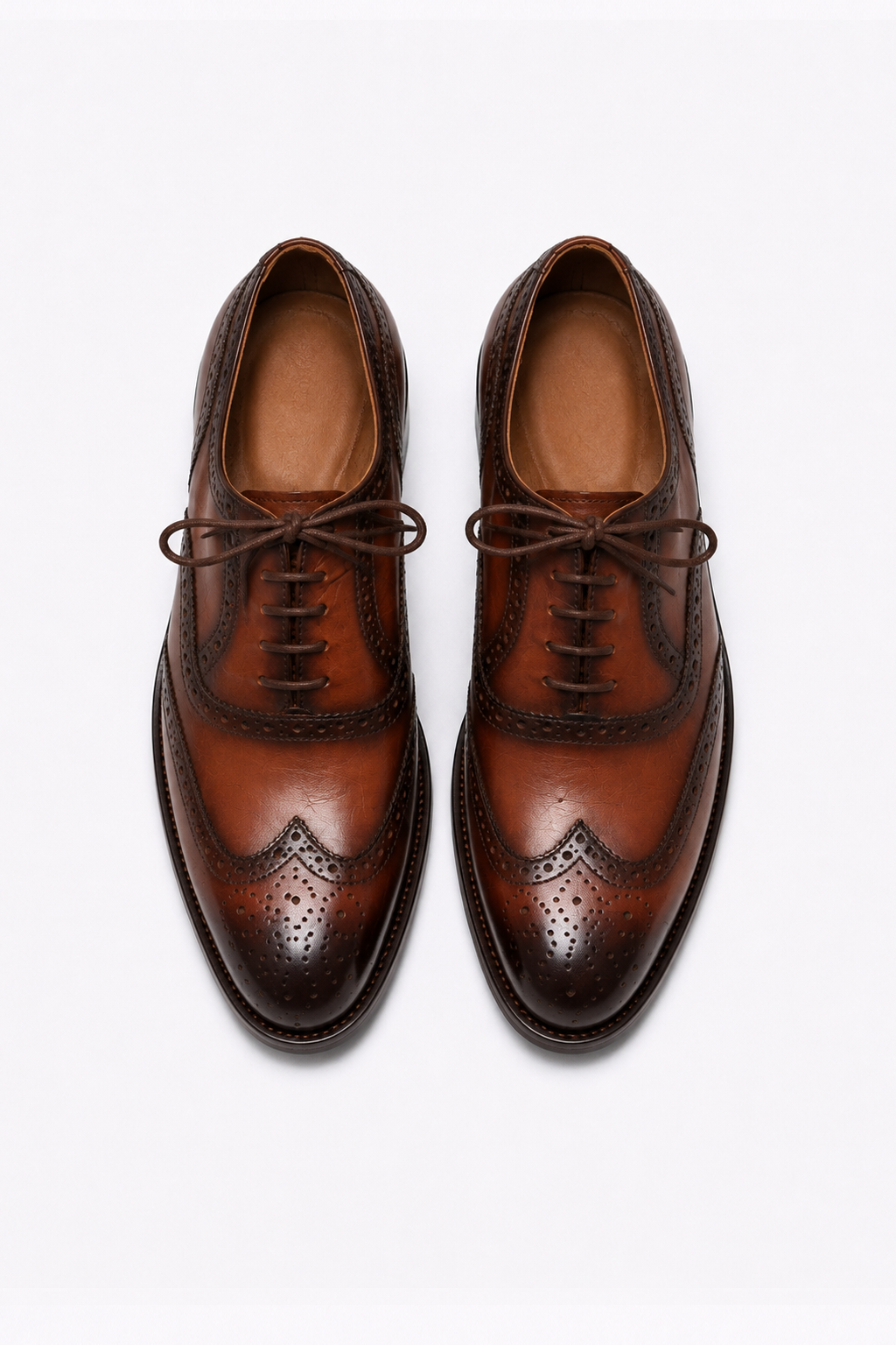 Grandeur Heritage Wingtip Oxford – Hand-Finished Brown Leather Brogues
