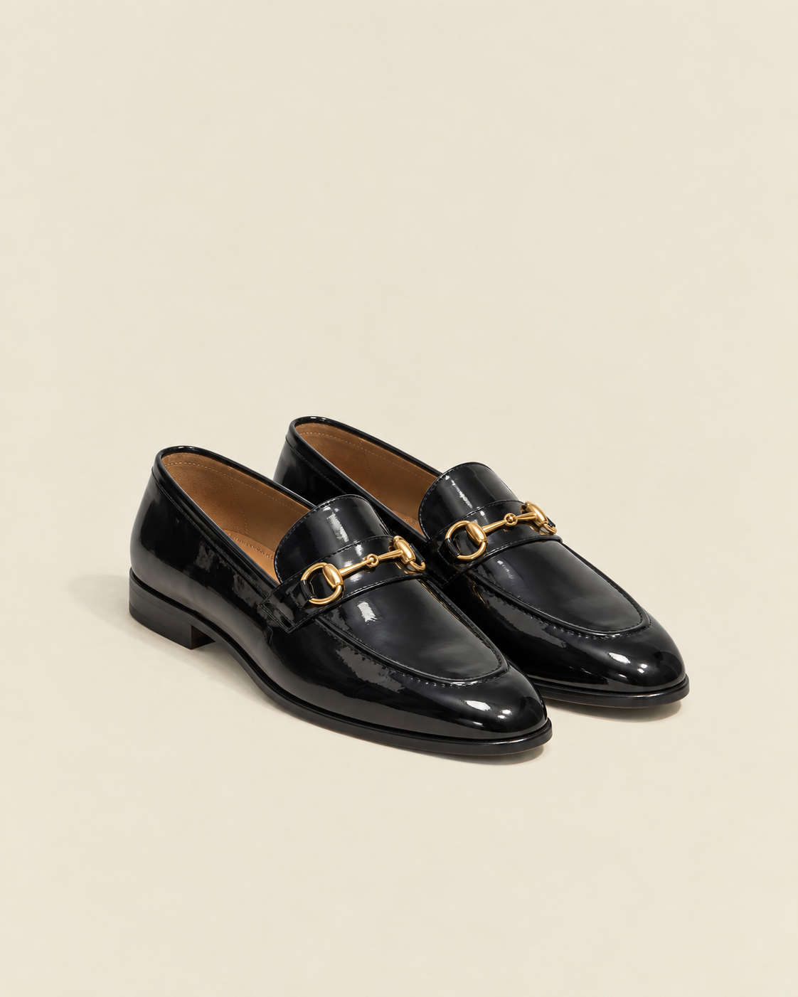Black Patent Horsebit Loafers