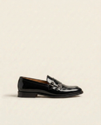 Black Patent Leather Double Monk Strap Loafers