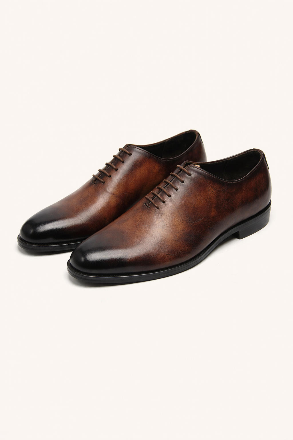Brown Patina Oxford Leather Shoes – Premium Formal Dress Shoes