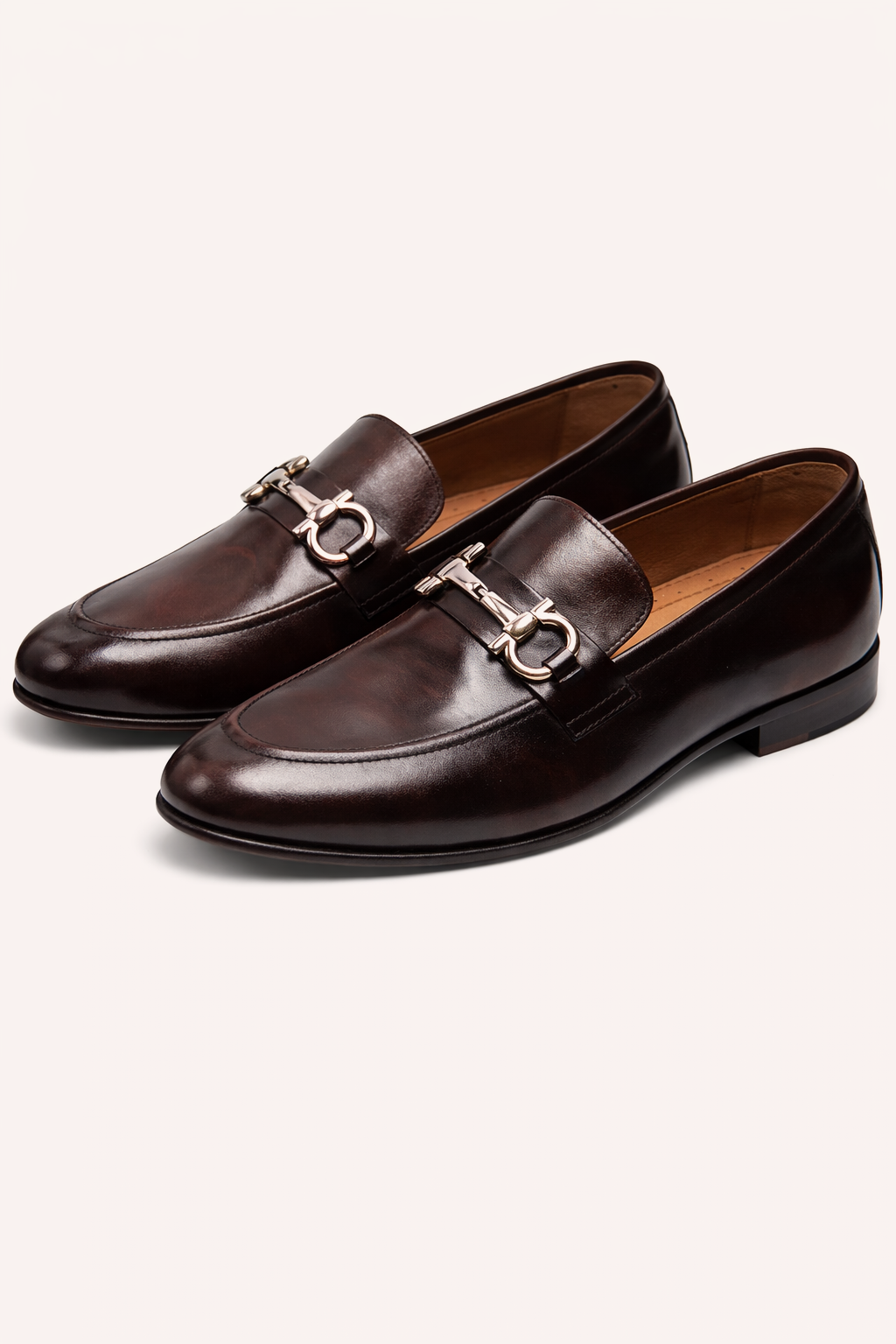 Men’s Brown Leather Penny Loafers – Classic Slip-On Casual Formal Shoes