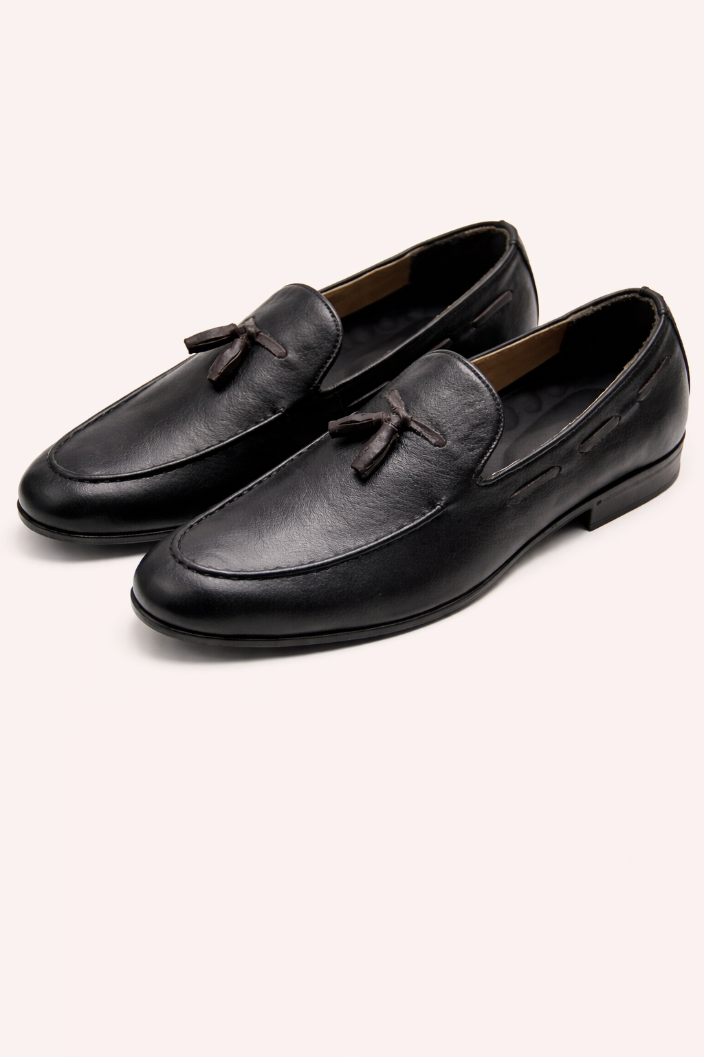 Men’s Classic Black Leather Loafers – Comfortable Slip-On Formal Shoes