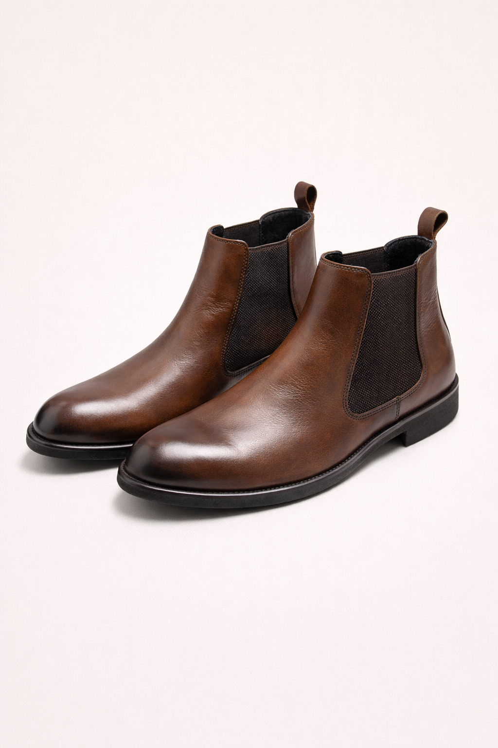 Brown Leather Chelsea Boots Matte Finish – Versatile Ankle Boots for Men