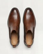 Brown Leather Chelsea Boots Matte Finish – Versatile Ankle Boots for Men