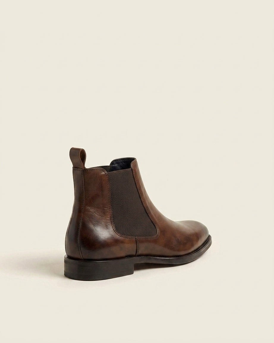 Brown Leather Chelsea Boots Matte Finish – Versatile Ankle Boots for Men