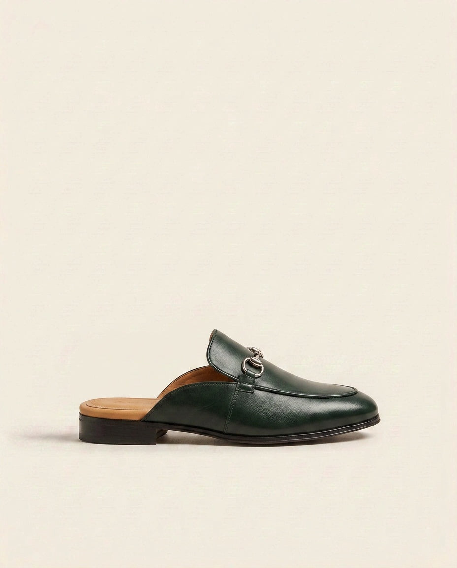 Leather Horsebit Mule Loafers