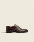 Brown Leather Oxford Brogue Shoes – Classic Lace-Up Formal Shoes