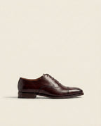 Men’s Dark Brown Cap-Toe Oxford Shoes – Classic Business Dress Shoes