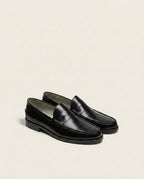 Classic Black Penny Loafers for Men – Premium Leather Slip-On Shoes