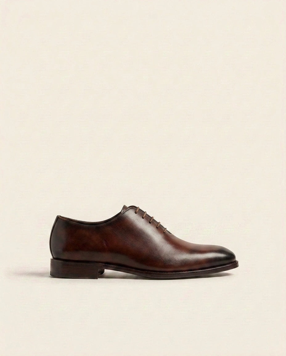 Brown Patina Oxford Leather Shoes – Premium Formal Dress Shoes