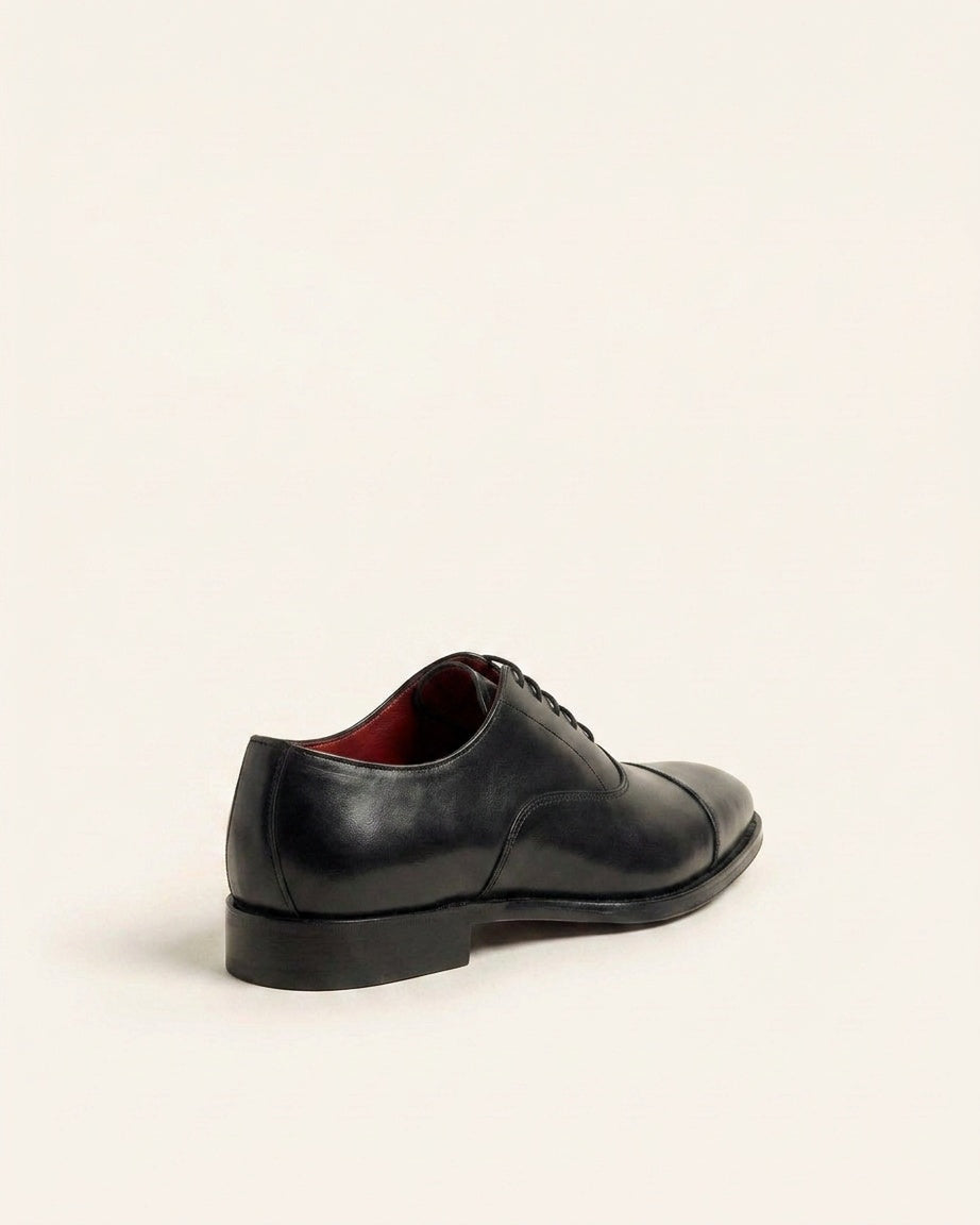 Black Cap Toe Oxford Leather Shoes – Premium Formal Dress Shoes