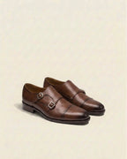 Brown Double Monk Strap Shoes for Men – Premium Leather Formal Footwear