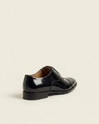 Black Calf Leather Cap-Toe Oxford Shoes – Formal Lace-Up Shoes
