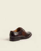 Wholecut Oxford Dark Brown Patina Leather
