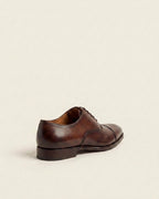 Grandeur Executive Brown Cap Toe Oxford – Hand-Finished Leather Dress Shoes