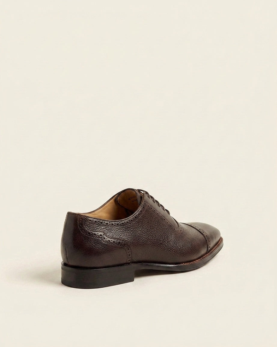 Brown Leather Oxford Brogue Shoes – Classic Lace-Up Formal Shoes