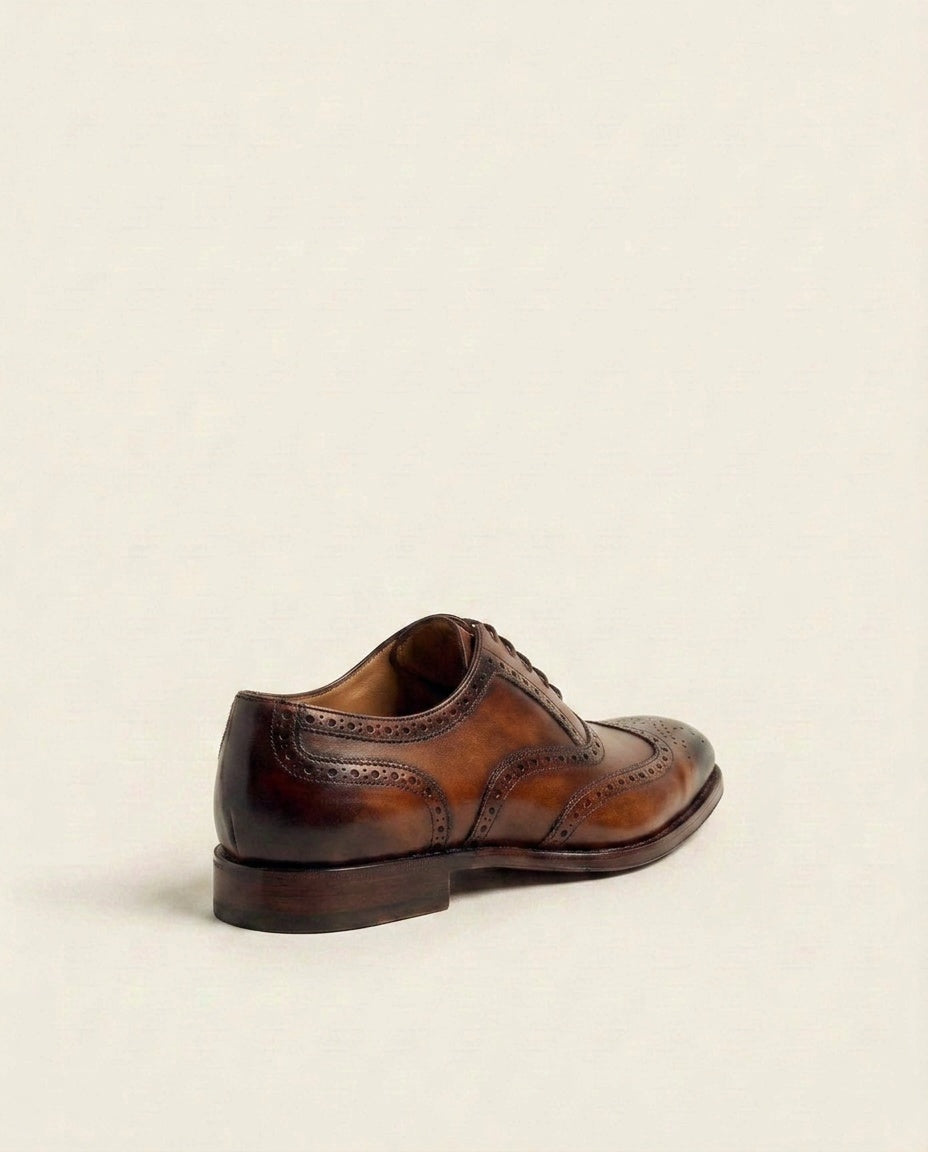 Grandeur Heritage Wingtip Oxford – Hand-Finished Brown Leather Brogues