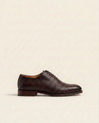 Grandeur Dark Brown Woven Leather Lace-Up Shoes – Made-to-Order