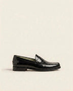 Classic Black Penny Loafers for Men – Premium Leather Slip-On Shoes