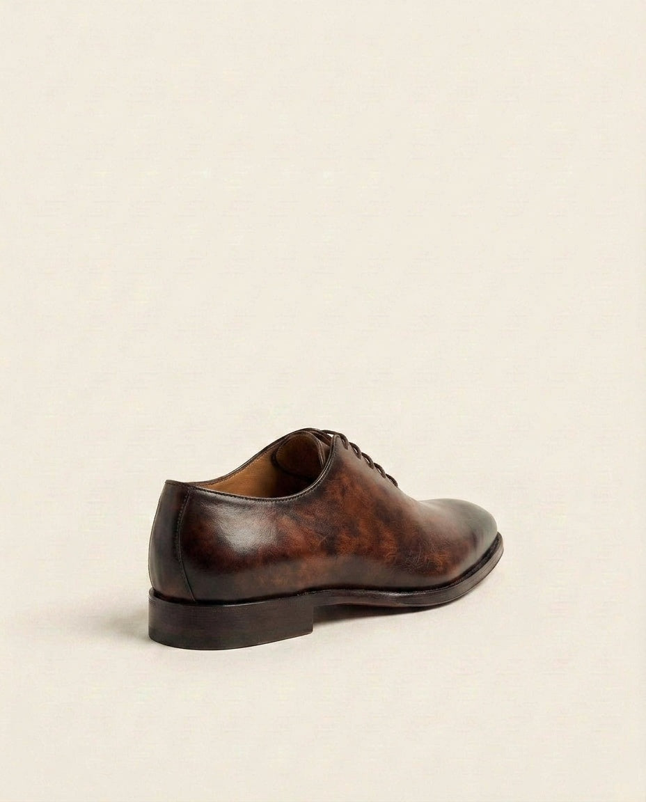 Brown Patina Oxford Leather Shoes – Premium Formal Dress Shoes
