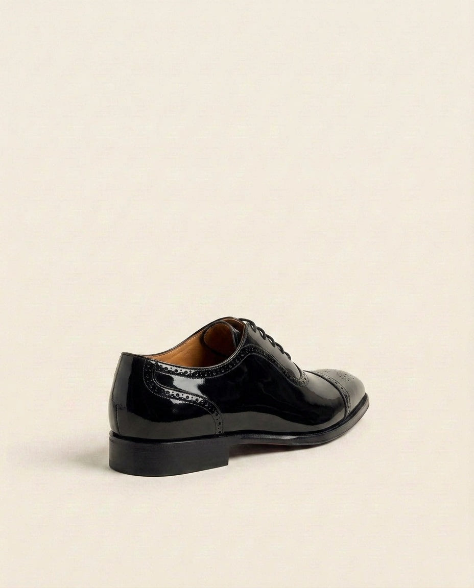 Men’s Patent Leather Oxford Shoes – Patent Cap Toe Formal Dress Shoes