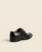 Black Plain Toe Oxford Shoes – Classic Formal Lace-Up Leather Shoes