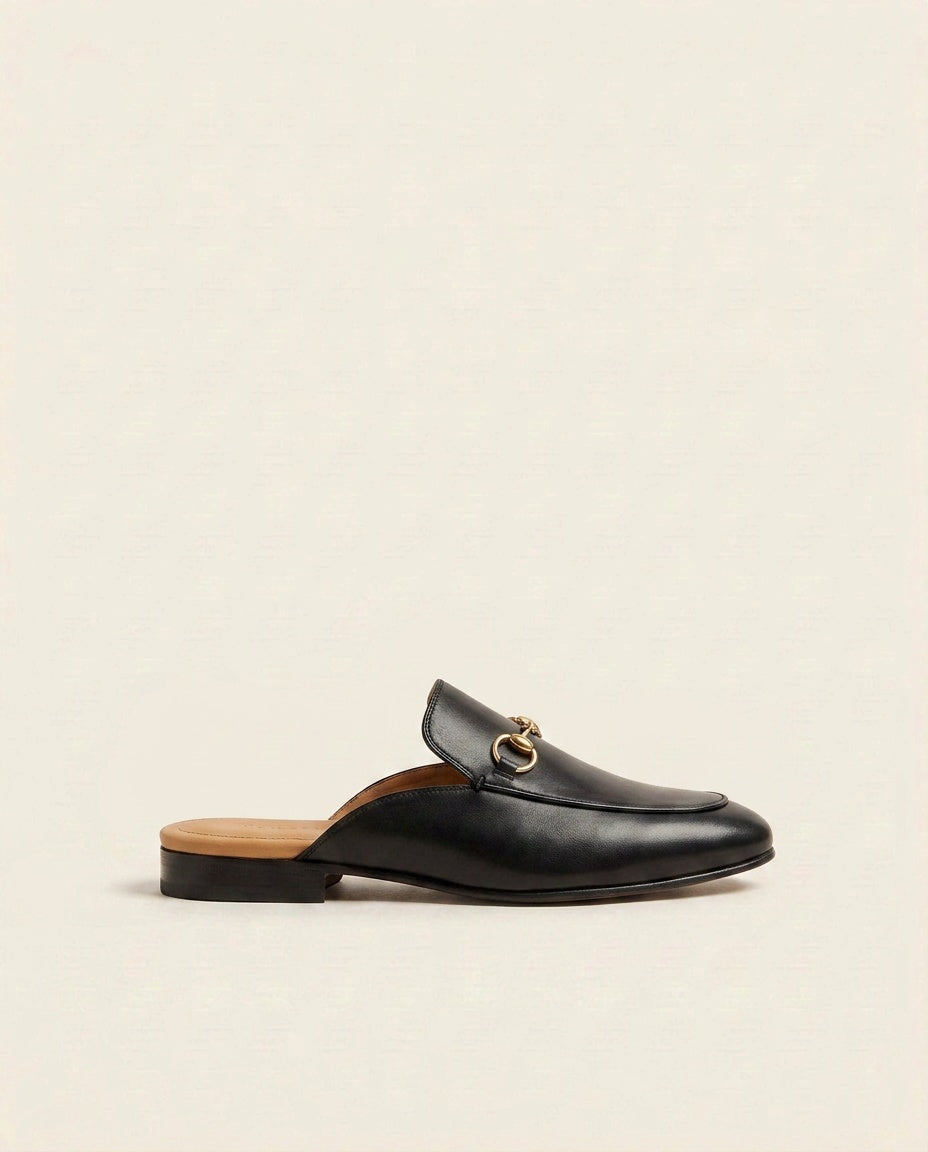 Leather Horsebit Mule Loafers