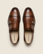 Brown Double Monk Strap Shoes for Men – Premium Leather Formal Footwear