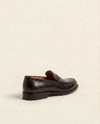Grandeur Classic Dark Brown Leather Penny Loafers
