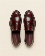 Grandeur Classic Burgundy Leather Penny Loafers