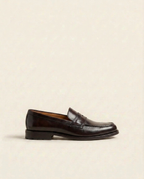 Grandeur Classic Dark Brown Leather Penny Loafers
