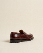Grandeur Classic Burgundy Leather Penny Loafers