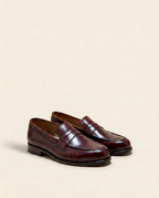 Grandeur Classic Burgundy Leather Penny Loafers