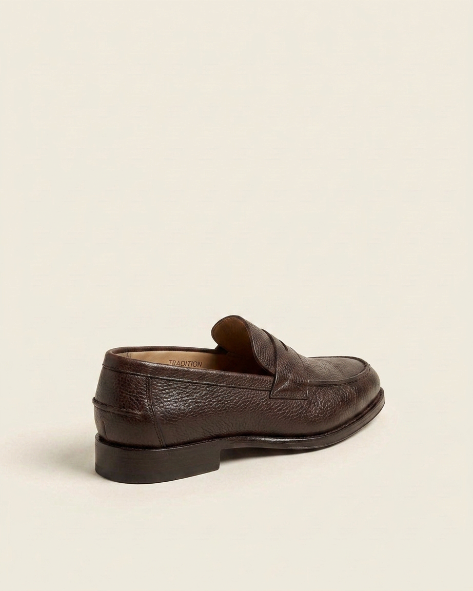 Grandeur Dark Brown Leather Penny Loafers – Made-to-Order