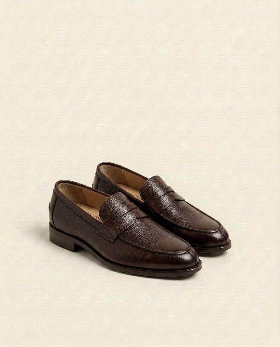 Grandeur Dark Brown Leather Penny Loafers – Made-to-Order